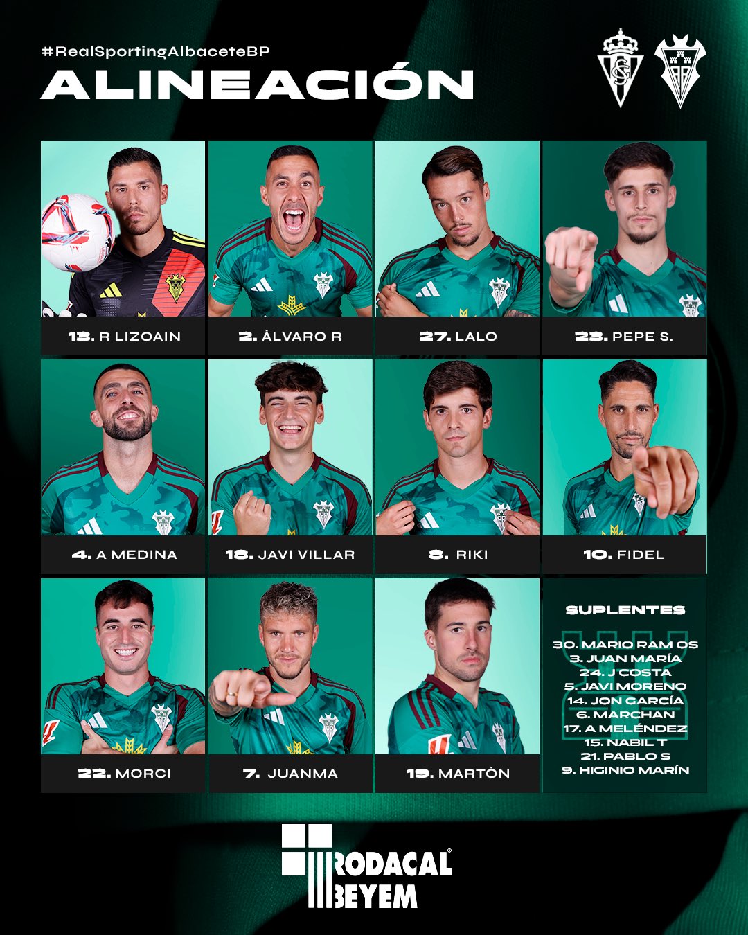 Alineación del Albacete ante el Sporting