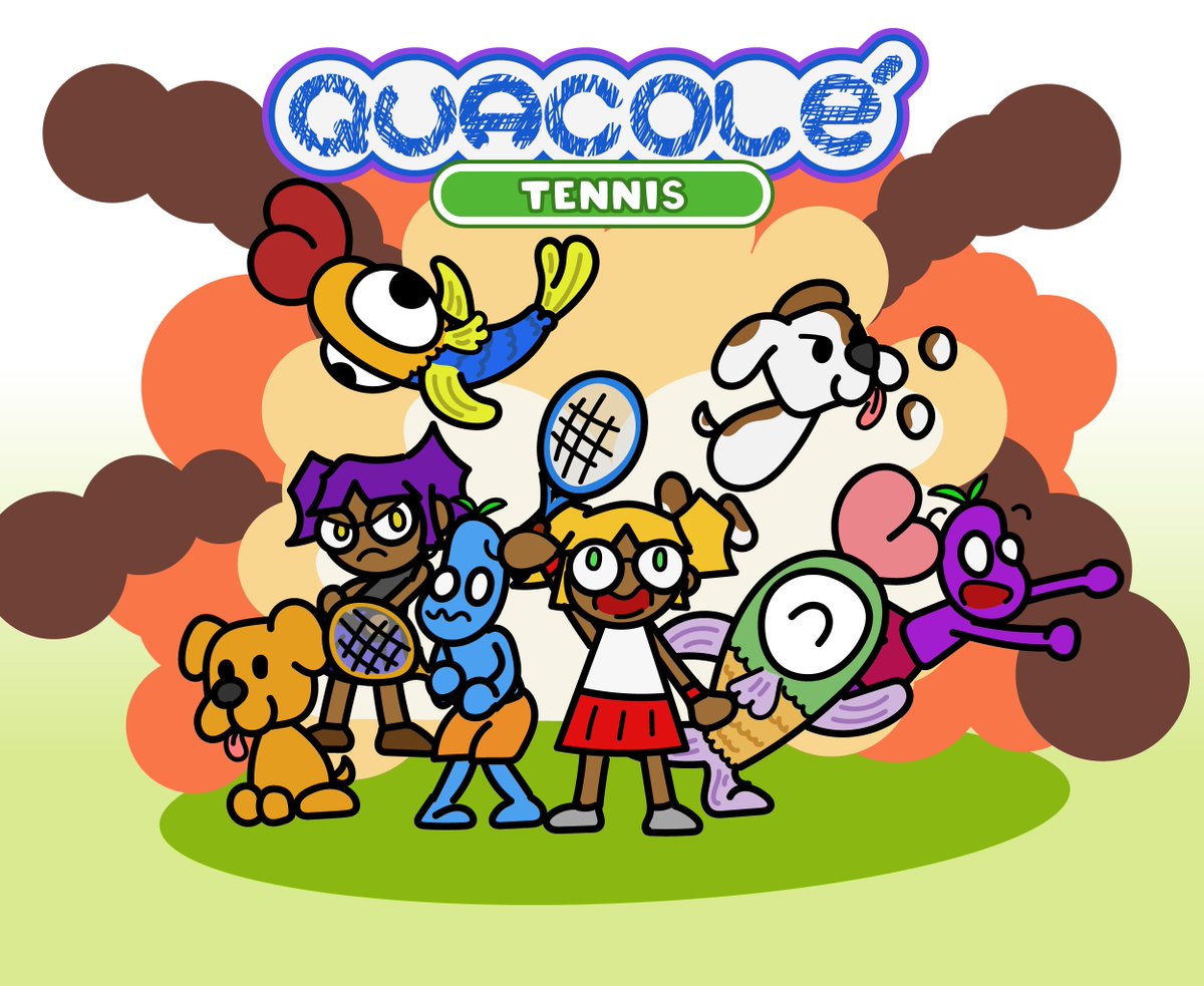 GRDLab's tweet image. I&apos;m a #solodevsurvivor and I&apos;m working on Quacolé Tennis. In this game, you face the most unexpected opponents in completely crazy tennis matches. Special powers, dangerous obstacles, unconventional rules - anything goes in a tennis match to decide who&apos;s the best!