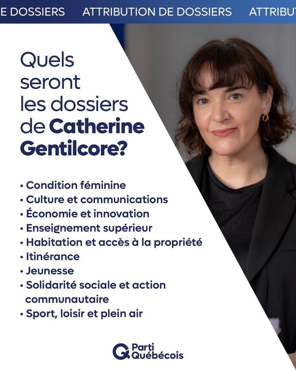 Notre nouvelle députée, <a href="/cathgentilcore/">Catherine Gentilcore</a>, sera assermentée demain.  

Elle sera responsable de plusieurs dossiers, dont l’économie, l’innovation, l’itinérance, la condition féminine et la culture. 

Les gens de Terrebonne on fait le bon choix: nous avons hâte de la voir en action!