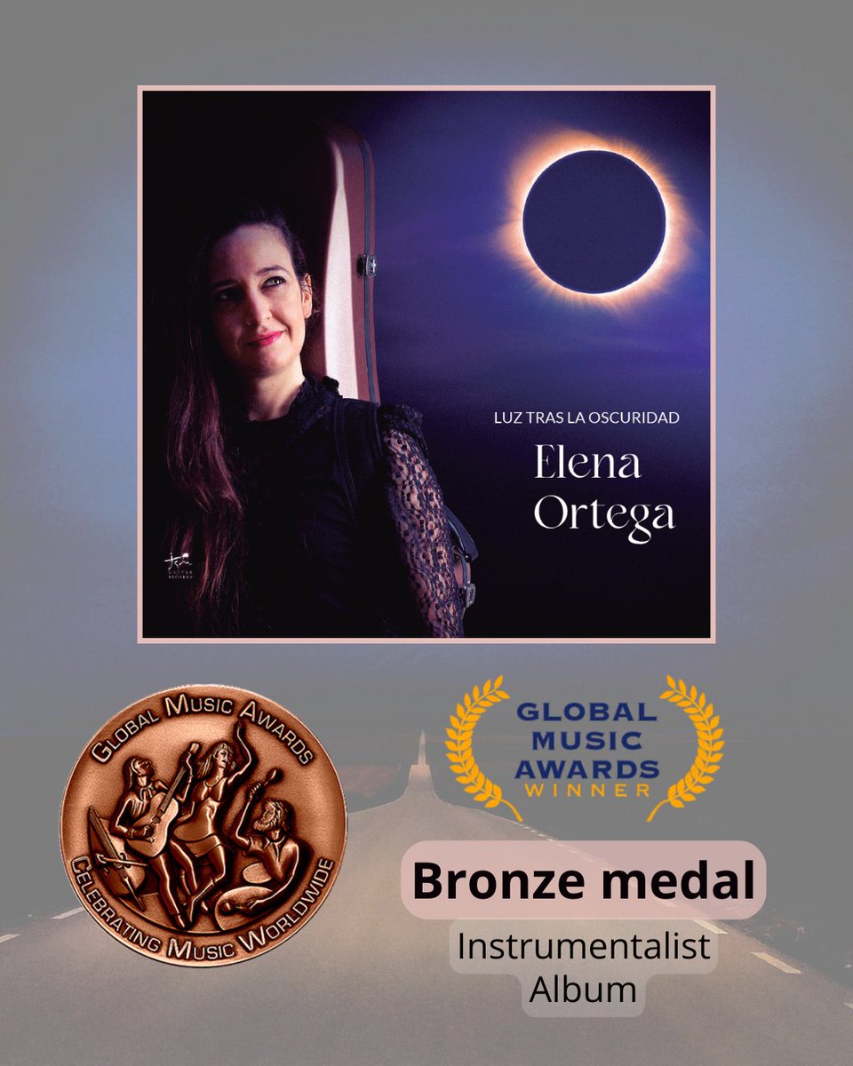 ¡PREMIO en los Global Music Awards! Hace un año justo me encontraba grabando Luz tras la Oscuridad con Javier Salvador en JSM Records y estos días he recibido esta gran noticia: Medalla de bronce en las categorías de Instrumentalist y Álbum.