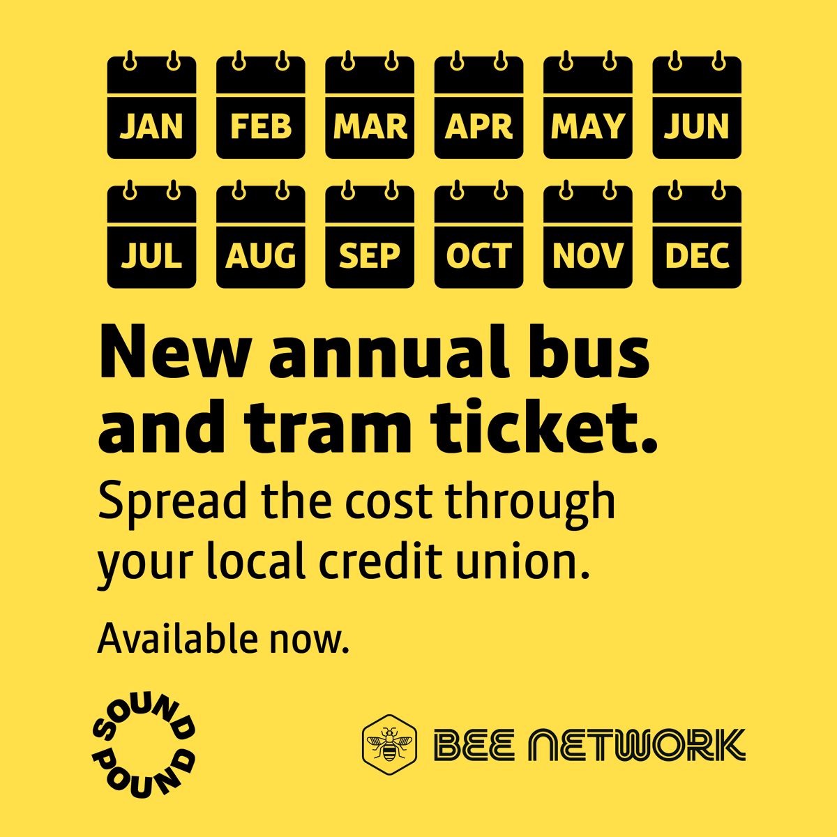 BeeNetwork's tweet image. You can now get unlimited bus and tram travel from £2.75 a day with a new multi-modal annual ticket. 🚌🚃

Spread payments monthly or annually – at no extra cost – with your local Credit Union.

Find out more: bit.ly/4kSRTDa
