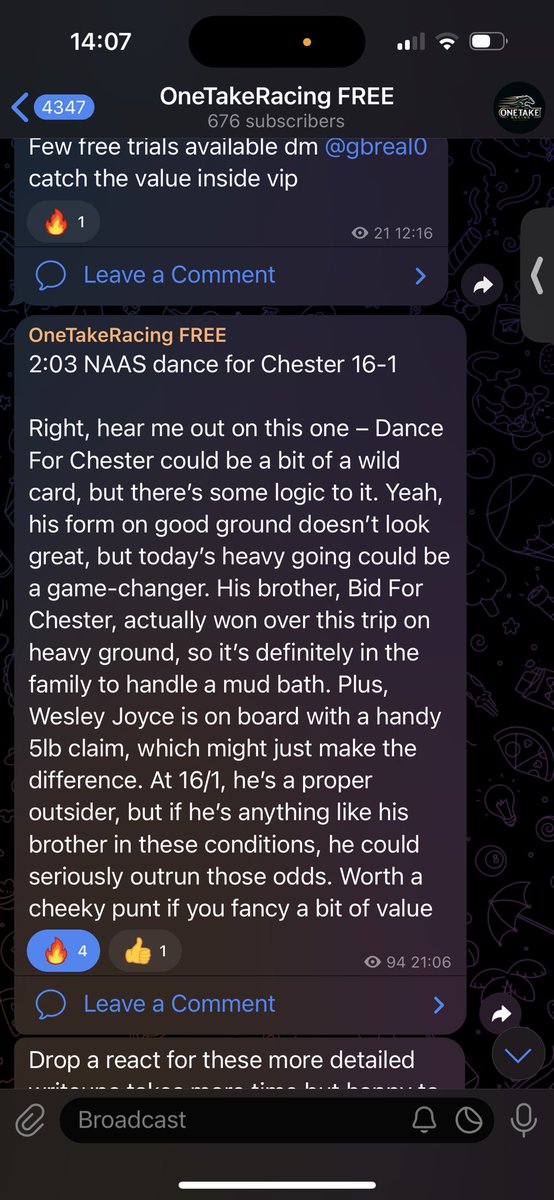 OneTakeRacing's tweet image. 16-1 tipped in the free group