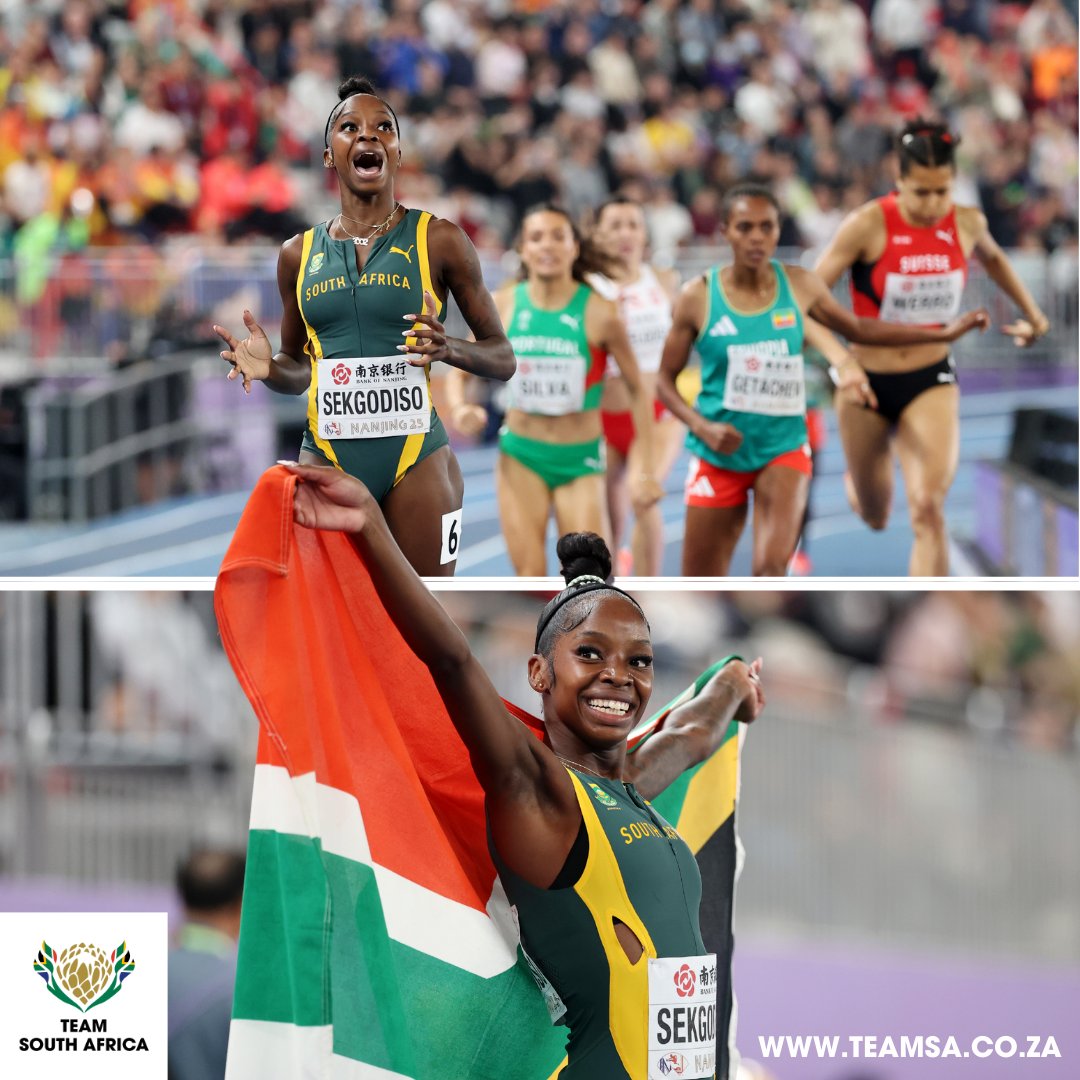 OfficialTeamRSA's tweet photo. Pure passion. Pure pride. 🇿🇦🔥

Prudence Sekgodiso crossed the line and let the world know — a new national 800m record 🥇

#TeamSA #ForMyCountry https://t.co/SE9Zwxuo6d