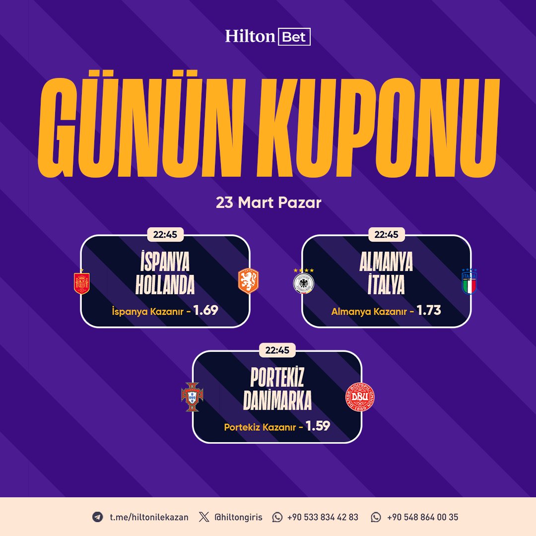 hiltongiris's tweet photo. ✅En iyi oranlar,
✅En iyi promosyonlarla birleşti!

📝Günün Kuponu sizin için hazırlandı...

💰Sen de Günün Kuponu ile kazanmanın keyfini çıkar.

🔗https://t.co/dM4TvH0ZSq https://t.co/SIH2dKMSmq