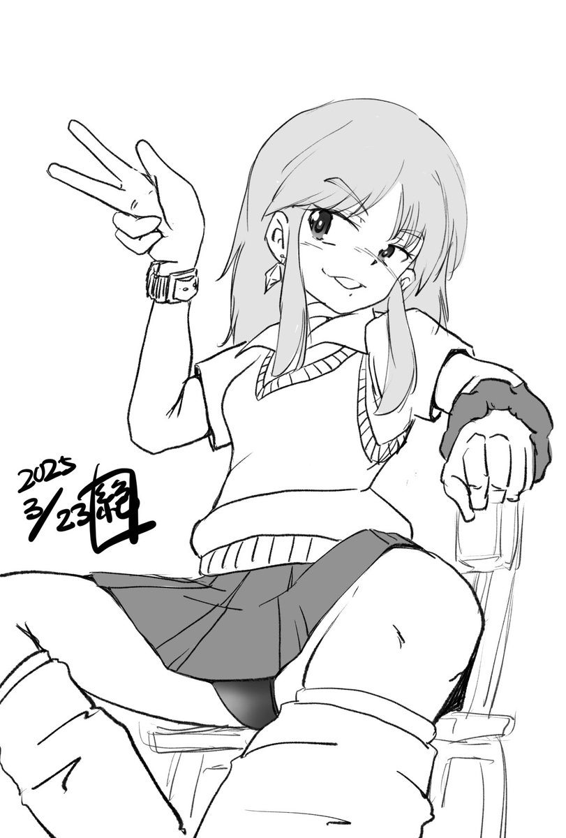 #週末ガルパンお絵描き120分一本勝負
#週末ガルパンお絵描き120分一本勝負20250323
お題
「砲手」
と言う事で
サメさんチームの砲手ムラカミをギャル化してみました
……だれだおまえ……?!
いや描いてる時はムラカミだったヨ?
…………
だれだおまえ?