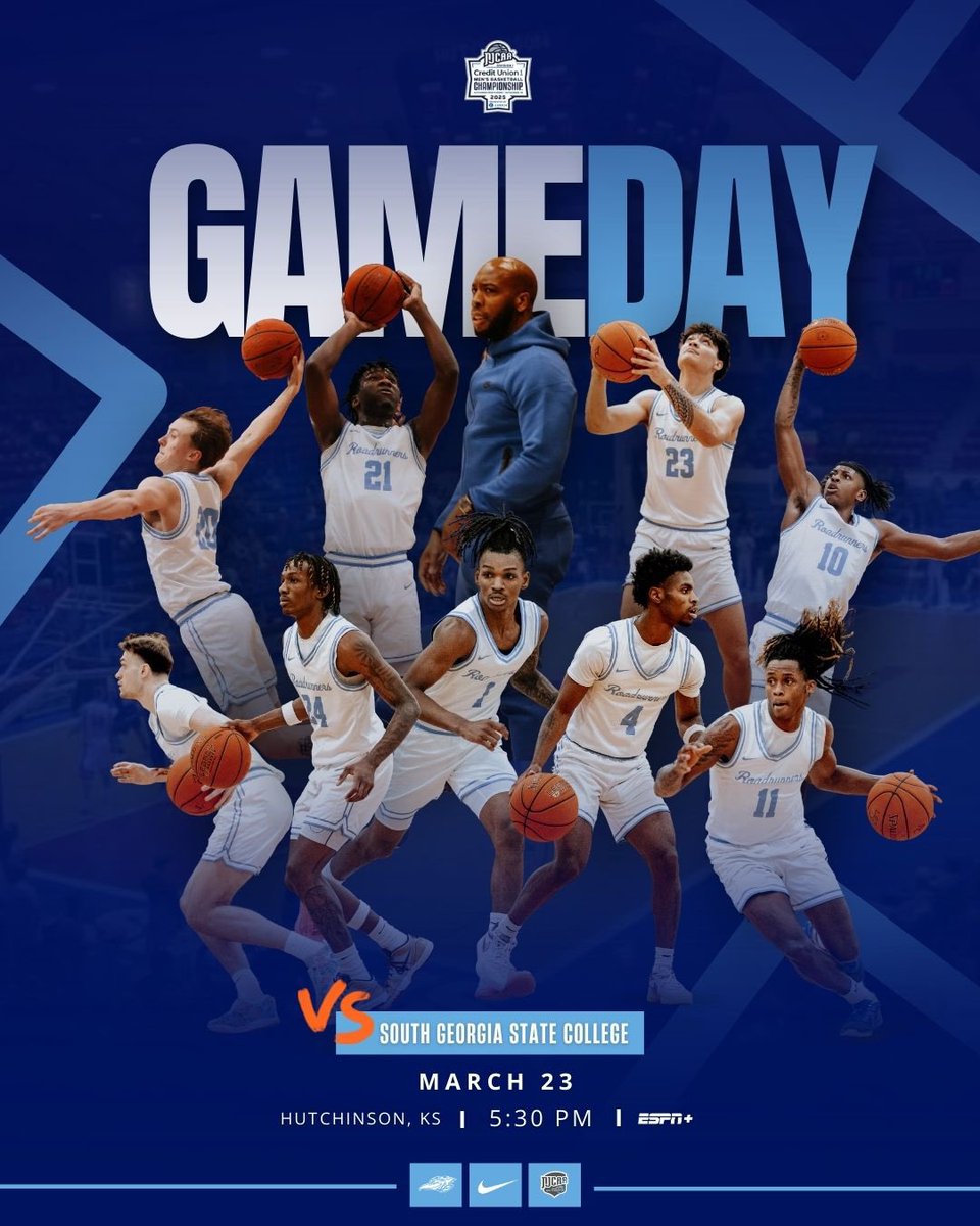 NJCAA TOURNAMENT FIRST ROUND

🆚: South Georgia State College 
🏟️: Hutchinson Sports Arena
⏰: 5:30pm CT
📺: ESPN+

#RunEm #SameGameSameRulse