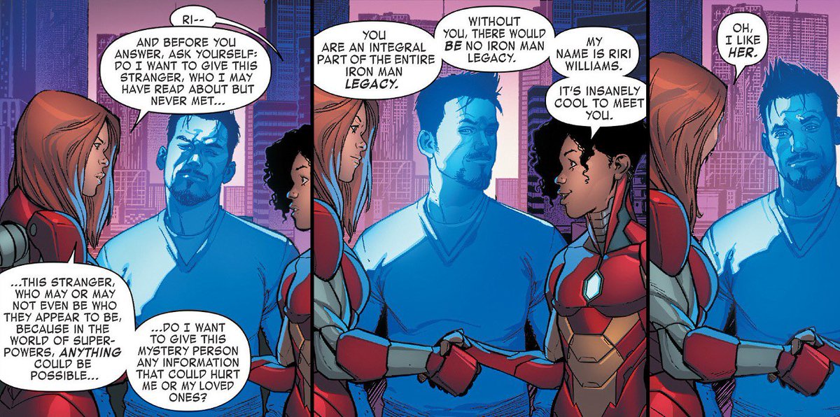 Greqo's tweet image. So much hate for Iron Heart but no hate for Rescue (Pepper Potts)? I wonder why.