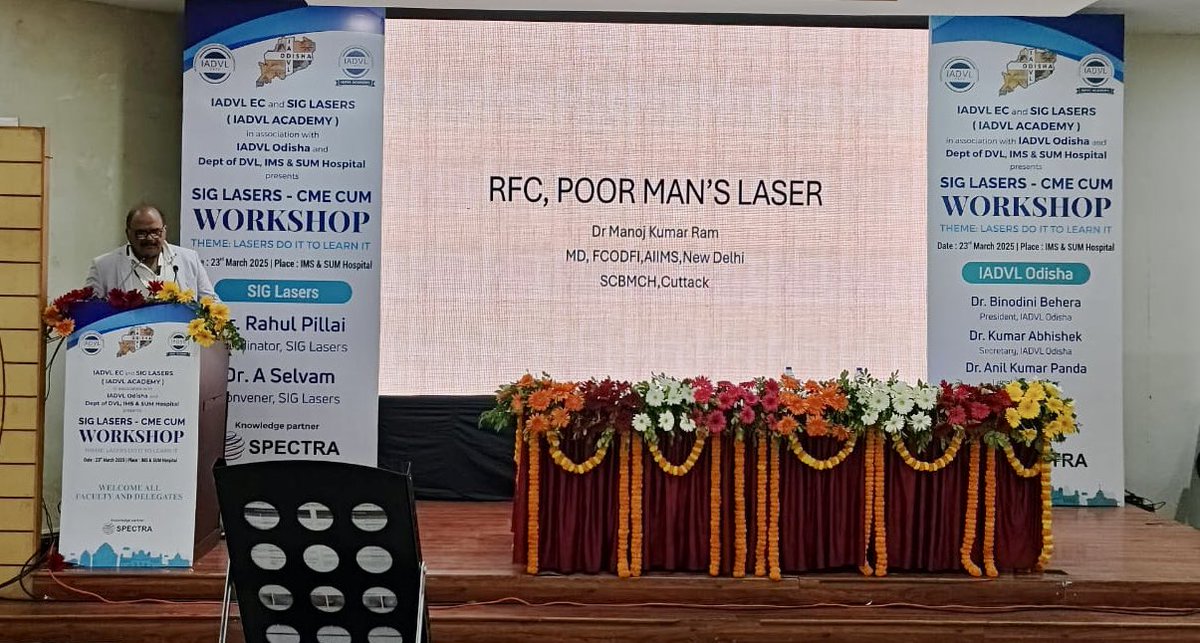 Speaking on RFC in Dermatology in SIG LASERS CME &amp; WORKSHOP  organised by IADVL Odisha &amp; IADVL Academy at IMS and SUM Hospital Bhubaneswar 
#IADVL