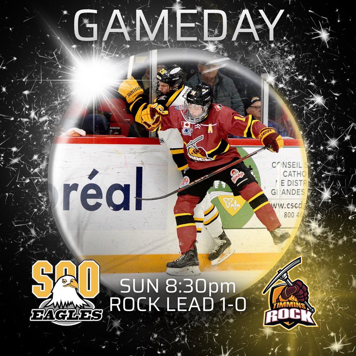 TimminsRock's tweet image. 📣 ITS GAME DAY! 🏠

Your Timmins Rock are back in action tonight as they host the Soo Eagles in Game 2 of the #NOJHL Quarterfinals - puck drops just after 8:30pm🏒

Let’s make it LOUD!💥

🎟️timminsrock.com/tickets
🎙️Andrew Autio &amp;amp; Jason Kelly
🖥️FloHockey

#PackTheMac #GoRockGo