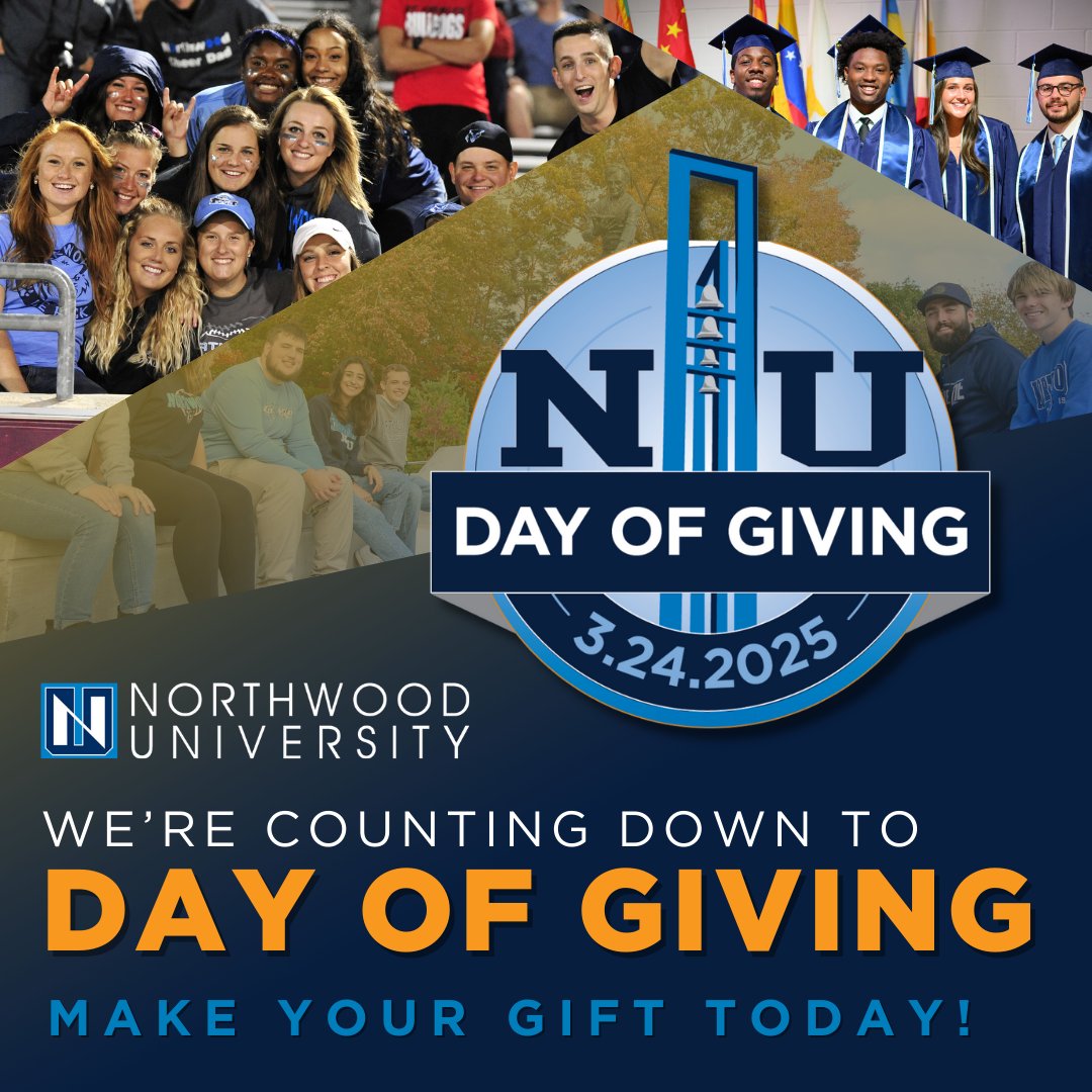Tomorrow is our annual Day of Giving!

Thank you in advance for making a gift and allowing us to continue to prepare business students with backgrounds of honesty, integrity, and personal responsibility!

Give now &amp; be counted in our Day of Giving totals: community.northwood.edu/g/2025-day-of-…