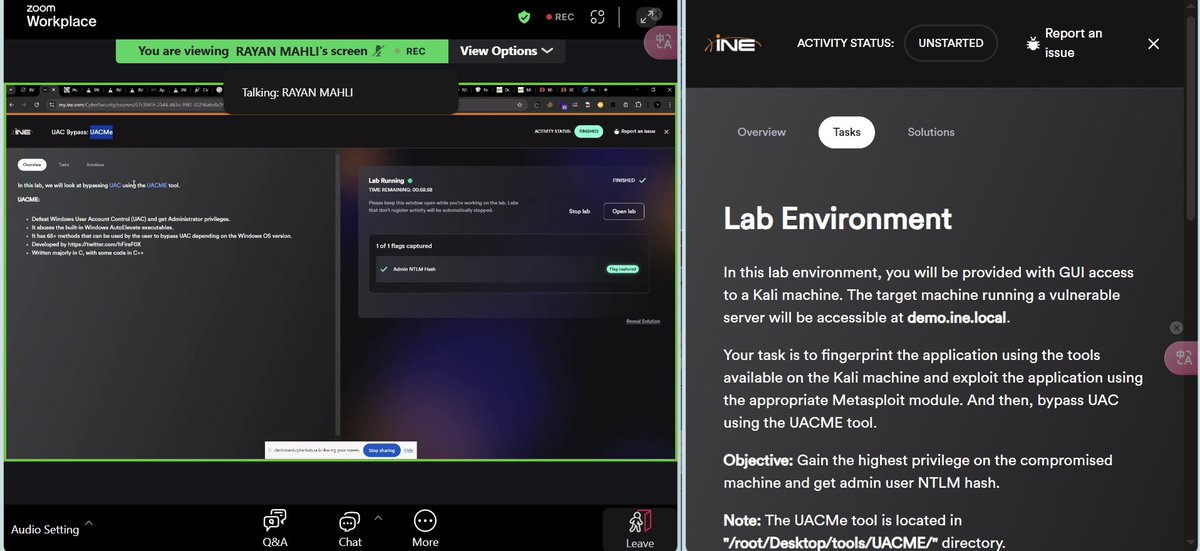 Ramxcv's tweet image. **6th Day**

Starting with the first lab of the day: UACMe. 👏🏻

  @i0i8x 
 @CyberhubSa 
@SAFCSP 
#سايبرهب
#cyberhubsa
#ejptv2
 #سايبرهَب