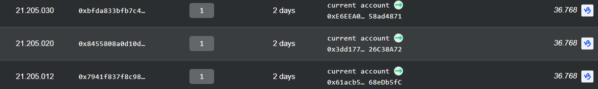 ReheatVet's tweet image. @VeMealVet - why did you withdraw 109k B3TR on March 21st labelled as reward distribution and then sent them to three different wallets, split into three equal parts of almost 5k $USD worth of B3TR per wallet?

Who are you rewarding with that amount? Let's see.

Out of the three…