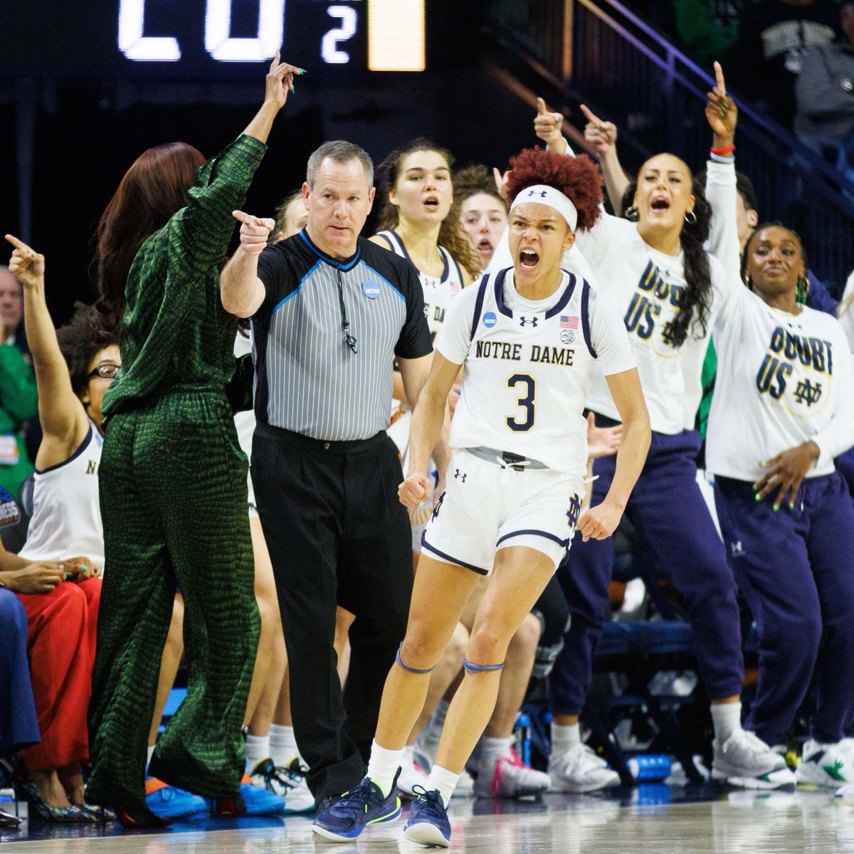 Final: Notre Dame 76, Michigan 55

Hannah Hidalgo: 21 pts, 3 ast
Liatu King: 18 pts, 15 reb
Sonia Citron: 16 pts, 6 reb

The Fighting Irish are Sweet 16 bound for the fourth straight season. This time, feels like ND is not done. Lotta momentum. Onward.

on3.com/teams/notre-da…