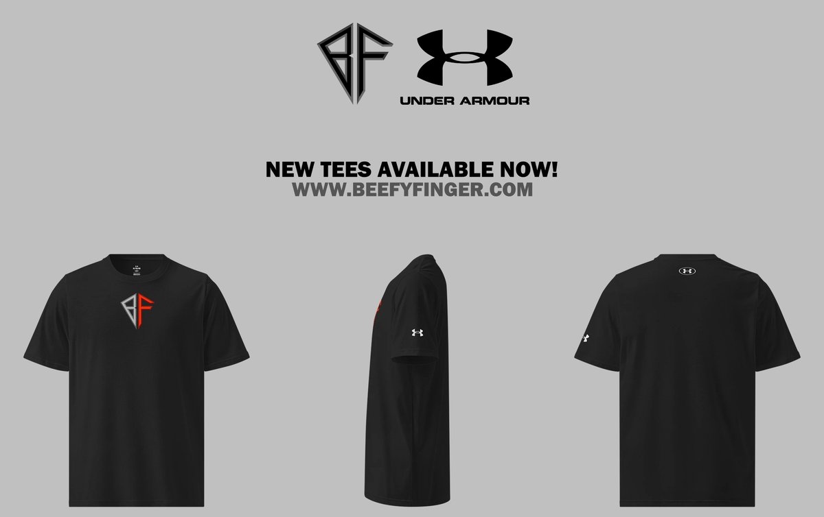 New Tees now available in the merch store! These are lightweight/Dri-Fit tees! Perfect for the outdoors, warm weather, working out and more!! 

Check them out here: beefyfinger.com/tees.html