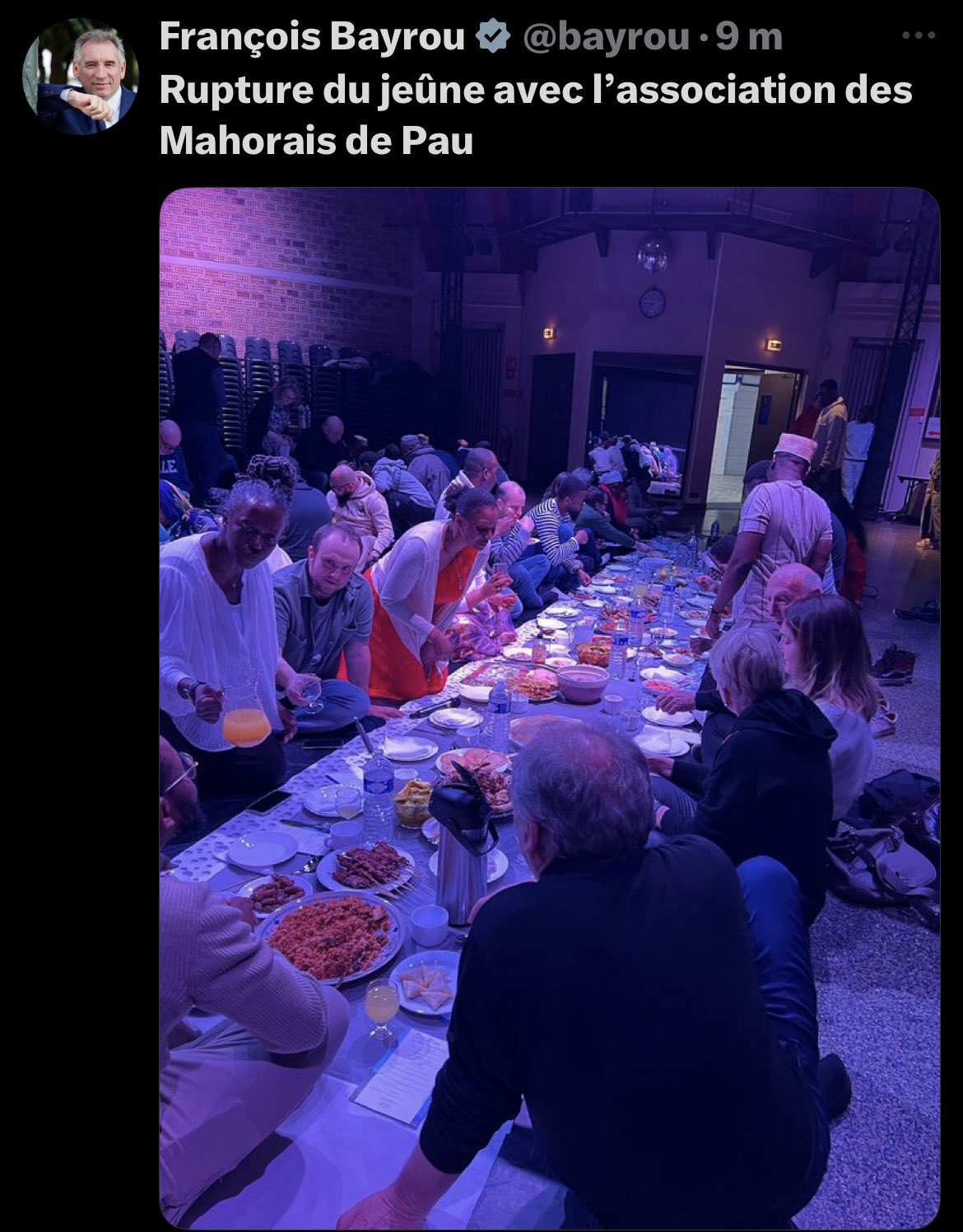 Frontières on X: "François Bayrou bien présent pour la rupture du jeûne  pour le Ramadan à Pau. https://t.co/iafhce8oCM" / X