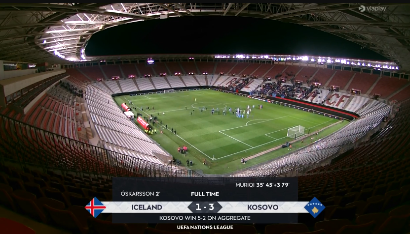 foet247europa's tweet photo. FT Iceland 1 Kosovo 3. Iceland have been relegated to League C. Muriqi's hattrick sends Kosovo to League B #ISLKOS #NationsLeague https://t.co/S08Ap0BP7e