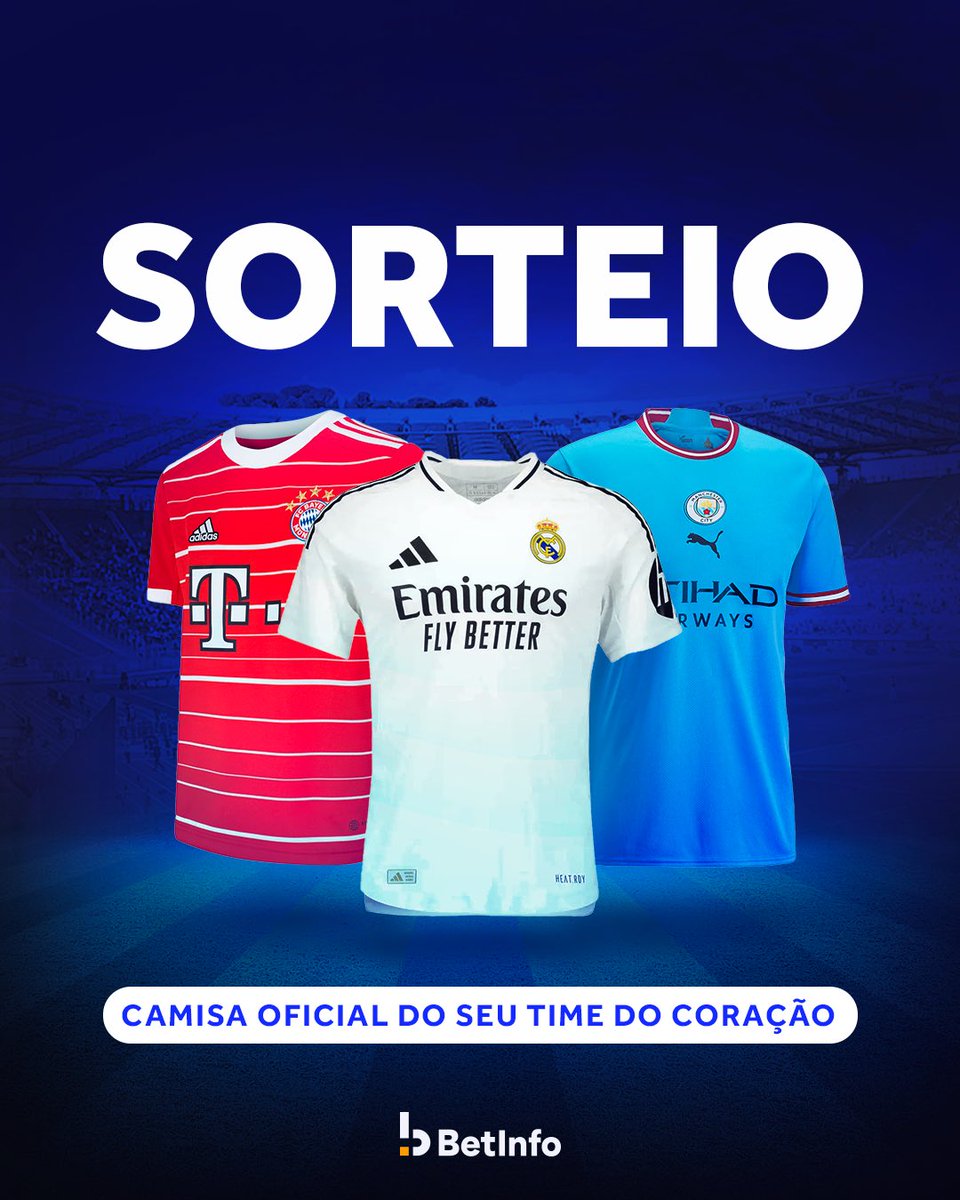 portalbetinfo's tweet image. 🚨 SORTEIO CAMISA ORIGINAL DO SEU TIME DO CORAÇÃO! 

🎁 Para participar:

👉 RT nesse tweet
👉 Seguir @portalbetinfo
 👉 Votar no Portal BetInfo como Melhor Mídia B2C (não precisa votar em tudo); e mandar o print nos comentários: brazilianigamingawards.com/vote/

🗓️ Resultado: 05/04