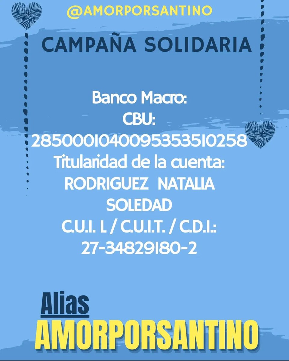 aliceinarg24's tweet photo. Santino tiene 6 años y hace 3 que lucha contra la misma leucemia que tuve yo. Ya agotó todas las opciones de tratamiento en Argentina y la enfermedad no se rinde pero nosotros tampoco. Necesitamos juntar plata para una opción en Singapur. Démosle la oportunidad de seguir peleando https://t.co/xYXFjAzBHO