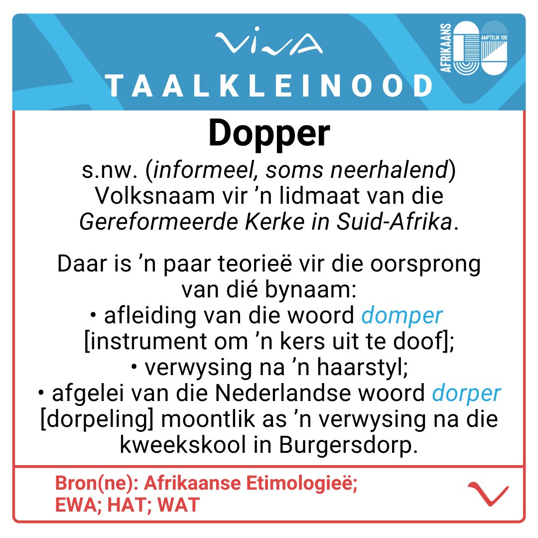 viva_afrikaans's tweet photo. #viva #afrikaans #vivaafrikaans #afrikaans100 #etimologie #taalkleinood #dopper https://t.co/aqxQCRZjGg