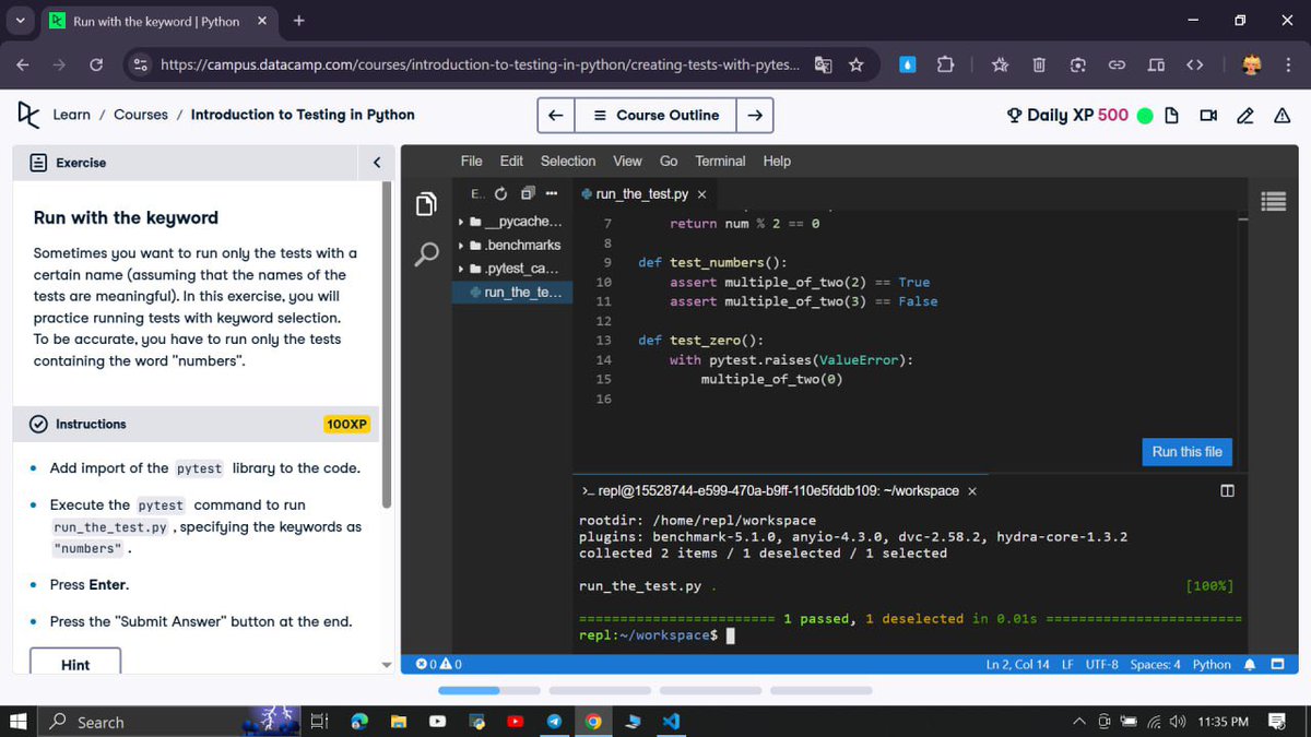 SomaiyaNoori25's tweet image. Sometimes, what you least expect comes at the perfect moment! I always wanted to practice in VS Code, and today DataCamp suggested it! The excitement is unreal! 😎💫
#Datacamp
@CodeToInspire 
#AfganCodeGirls