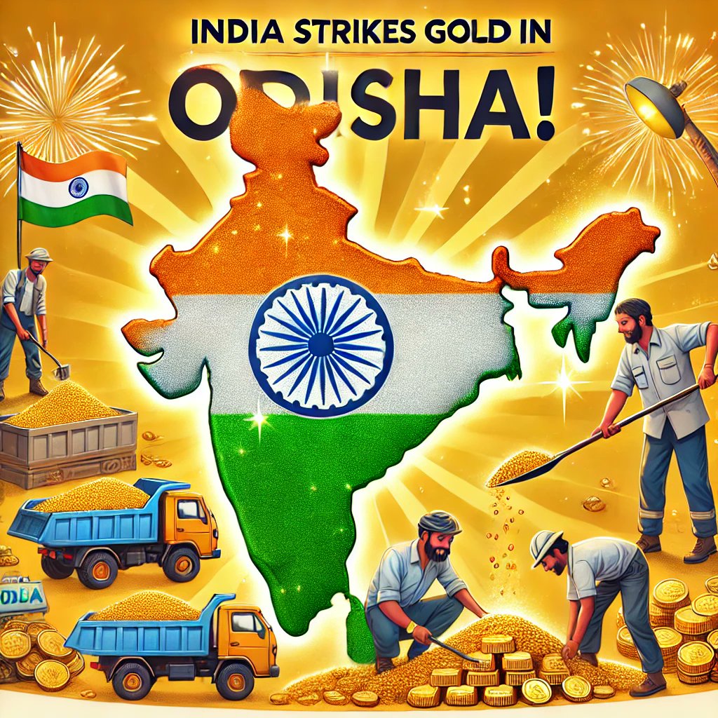 nikkhilbk's tweet photo. 🚨 India Strikes Gold in Odisha! 🇮🇳🪙

Massive gold reserves discovered in Deogarh, Keonjhar & Mayurbhanj in Odisha, including Sundargarh, Nabarangpur, Angul, and Koraput districts.⛏️

Govt gearing up to auction mines 💰

 “Why buy from outside when Odisha’s got its own gold? Swadeshi jewellery is ready to shine bright!"💍
#GoldRush