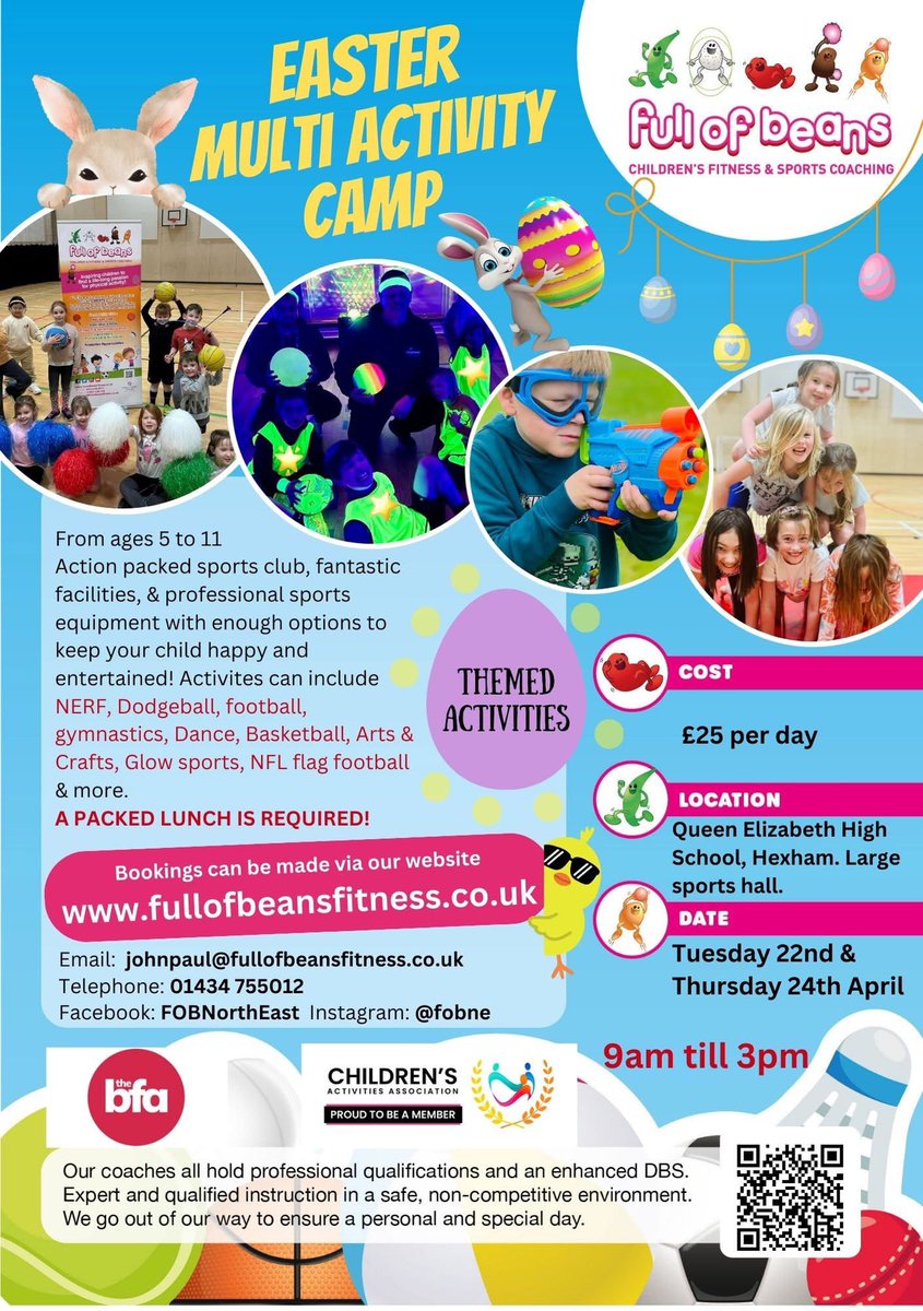 Easter holiday MULTI ACTIVITY camp with <a href="/FOBNorthEast/">Full of Beans Childrens Fitness & Sport North East</a>

#MultiActivity #fullofbeans #kidsactivities #hexham