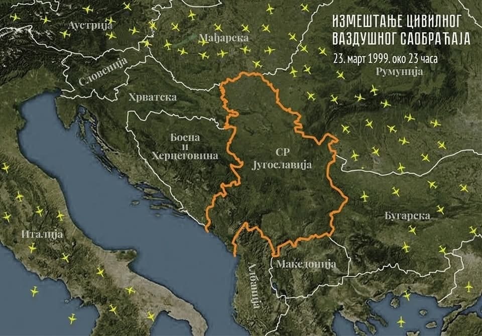 delije_net's tweet photo. Тачно у 23:00ч, 23. марта 1999. године.

Нестанак путничких авиона на небу Србије и Балкана био је знак ракеташима. Злочиначка НАТО агресија је почела.

Не заборави никад јер заборав је још већи злочин! https://t.co/ZM4egkd8wj