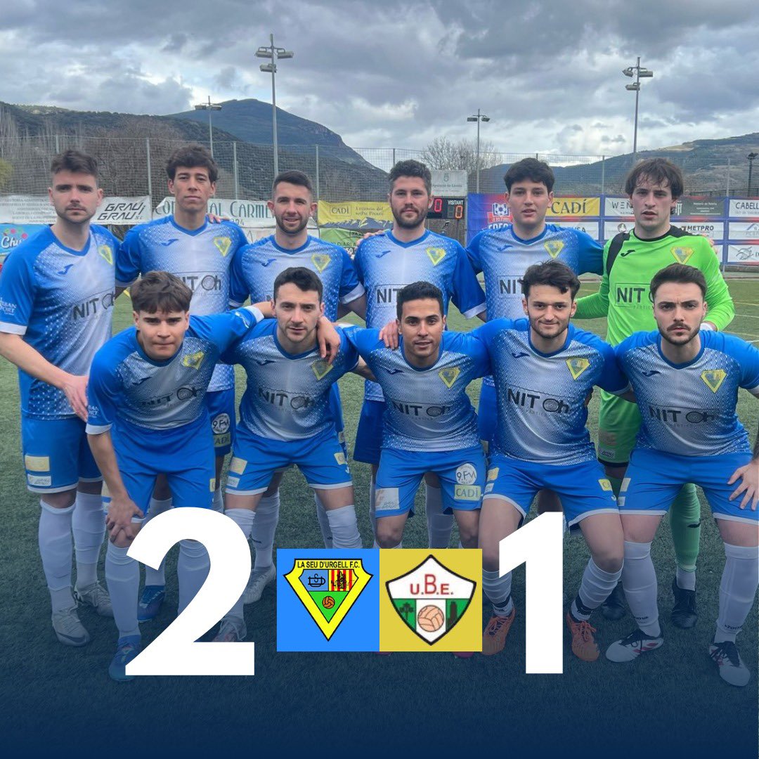 La Seu d'Urgell F.C. (@fclaseu) on Twitter photo JORNADA 23 ⚽🏆
La Seu FC 2️⃣ - 1️⃣ @uebalafia 
Victòria tant necesària com justa!
Ens retrobem amb la victòria després d’un gran partit de tot l’EQUIP davant un gran rival. Seguim! 
Som-hi blaus! 💙
Gols: Espot, Anas JORNADA 23 ⚽🏆
La Seu FC 2️⃣ - 1️⃣ @uebalafia 
Victòria tant necesària com justa!
Ens retrobem amb la victòria després d’un gran partit de tot l’EQUIP davant un gran rival. Seguim! 
Som-hi blaus! 💙
Gols: Espot, Anas
