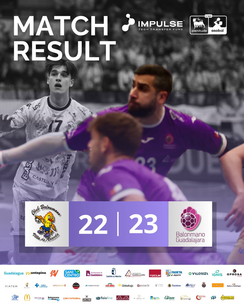 Fuimos con todo y trabajamos hasta el final para traernos los dos puntos familia!! 🥳

Gracias a los aficionados que nos han acompañado en este pasito del camino y a los que nos han seguido desde casa 💜🐝

Ya tenéis la crónica en nuestra web! 🖱

bmguadalajara.es/noticia/el-imp…
