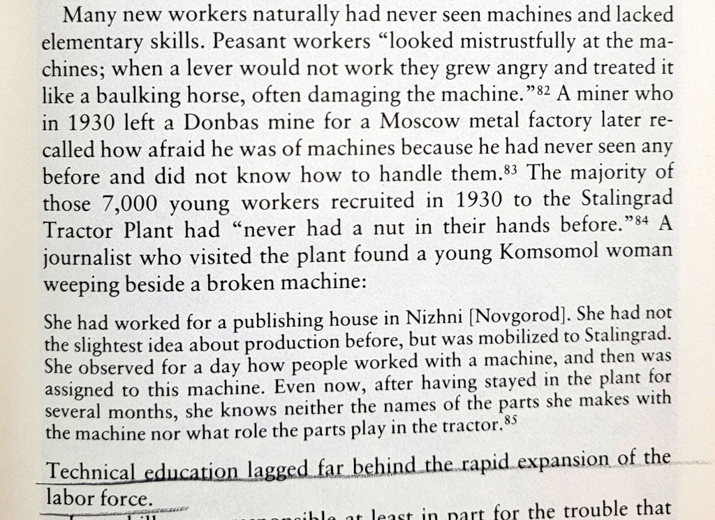 The sci-fi aspects of the first Five Year Plan are underrated - millions of peasants moved into factories and working with machines they don't understand and treating them like animals