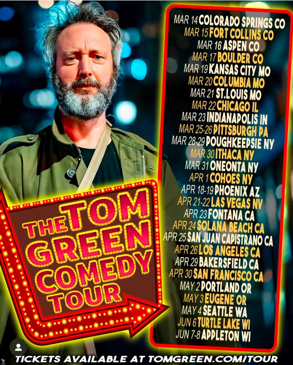 Tom Green (@tomgreenlive) on Twitter photo Hey #LosAngeles Get tickets to my show April 26th at <a href="/elreytheatre/">El Rey Theatre</a> get em now before they are all gone! And check out some of my other west coast dates here! I’m out east now but headed your way. Next stop is Pittsburgh and New York State.! On tour now! #comedy #music Hey #LosAngeles Get tickets to my show April 26th at <a href="/elreytheatre/">El Rey Theatre</a> get em now before they are all gone! And check out some of my other west coast dates here! I’m out east now but headed your way. Next stop is Pittsburgh and New York State.! On tour now! #comedy #music