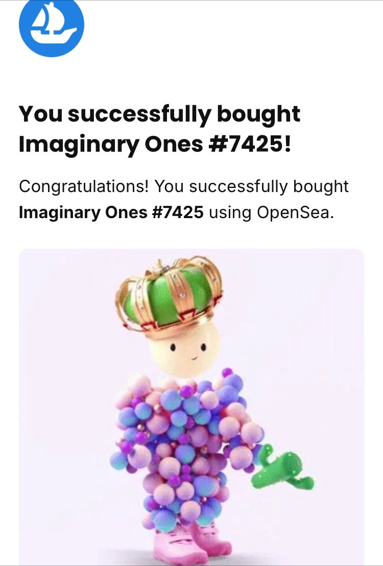 Finally it’s NFTs season  😎🔥🔥🔥
And thanks to the absolutely cheap FP, I had to sweep another <a href="/Imaginary_Ones/">Imaginary Ones | Bubio.ai</a> 💪😉
I love this project and <a href="/cmttat/">Clement | Imaginary Ones | Bubio.ai</a> , <a href="/dannyio/"></a> <a href="/Miriann_24/">Mirian Palavandishvili</a> and all IO team is working hard every single day , so I strongly suggest to take advantage now 🚀
LFB!!!