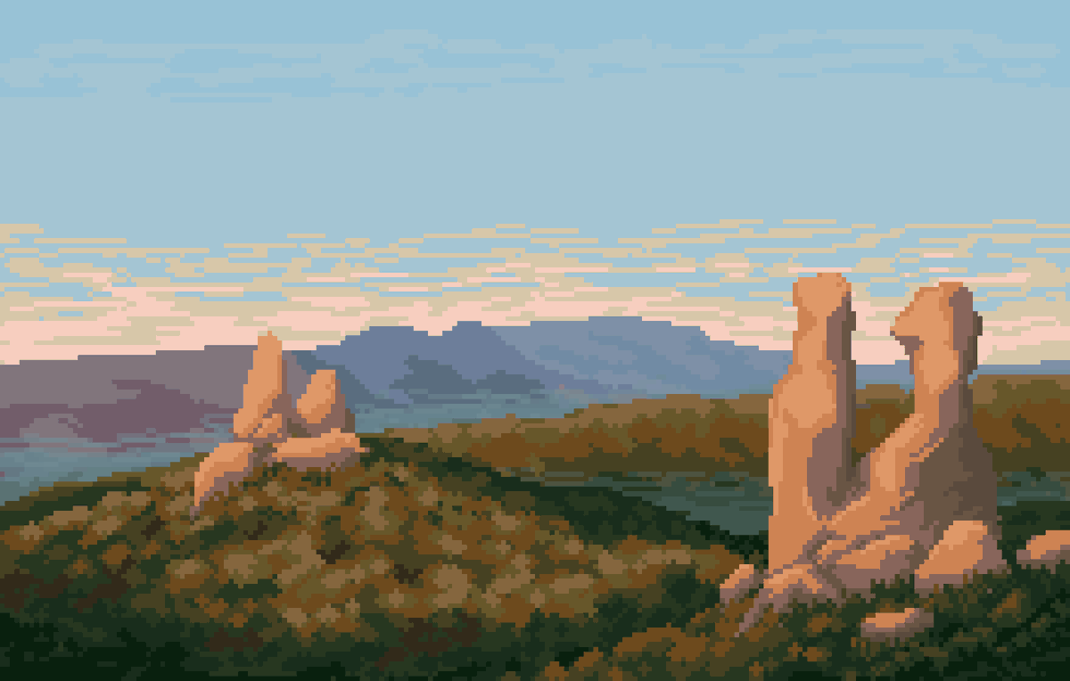 winged_salmon's tweet image. weird rocks
#pixelart #landscape