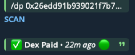 fourscanbsc's tweet photo. For the people asking for proof of the dex paid. https://t.co/O9lxHZJ2eI