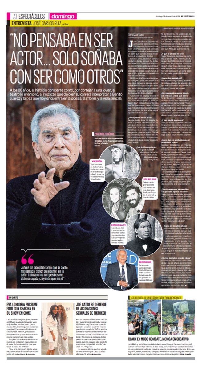 #EnPortada "No pensaba en ser actor...solo soñaba con ser como otros": José Carlos Ruiz #BuenDomingo ⛅ 
Lee más aquí👇:
eluniversal.com.mx/espectaculos/n…