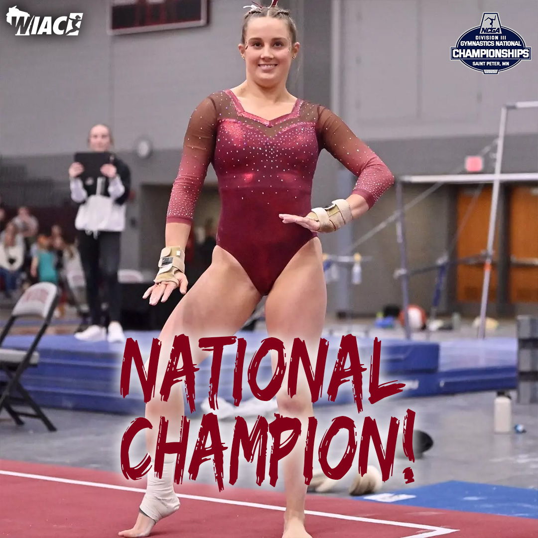 wiacsports's tweet photo. #WIACGYM | Congratulations to @UWLAthletics Jessica Taylor (floor exercise), @stoutbluedevils Jamie Beatty (bars & all-around), and @UWWAthletics Paige Magel (balance beam) and Tegan Haberstock (balance beam) on becoming NCGA National Champions!
#ExcellenceInAction
#ncaaGym https://t.co/T8xEPk77nd