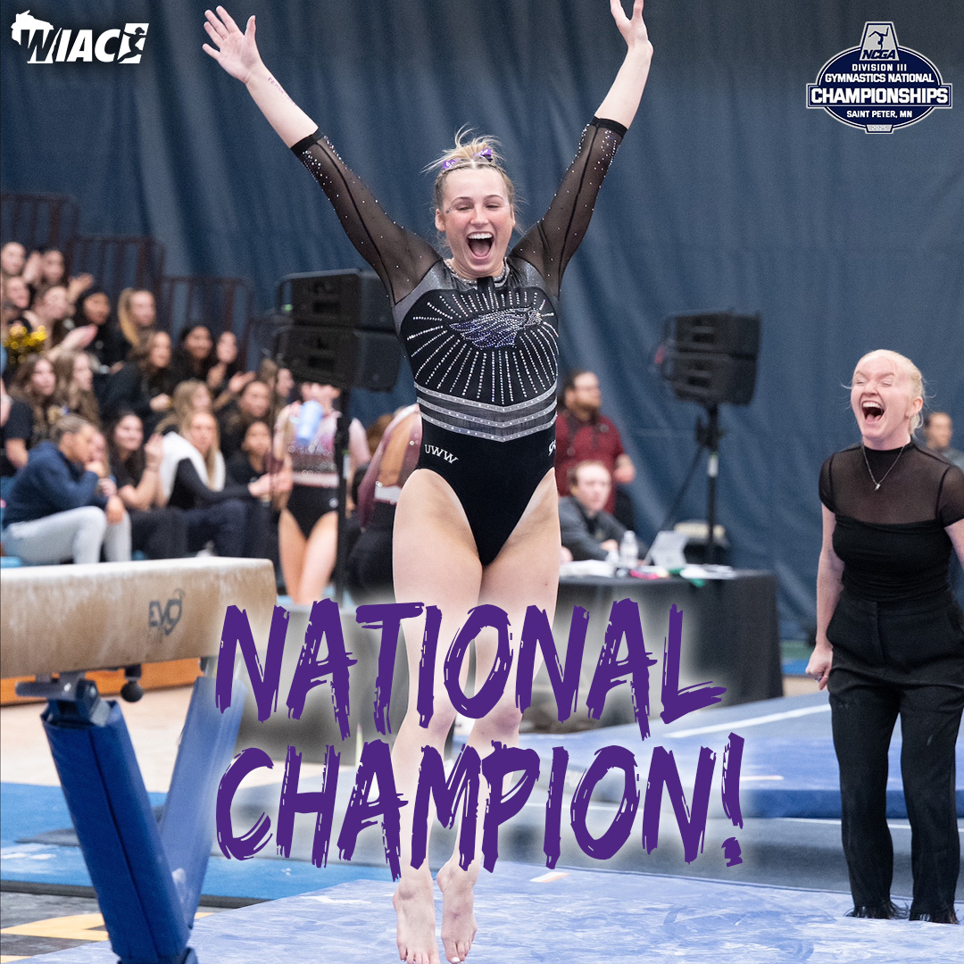 wiacsports's tweet photo. #WIACGYM | Congratulations to @UWLAthletics Jessica Taylor (floor exercise), @stoutbluedevils Jamie Beatty (bars & all-around), and @UWWAthletics Paige Magel (balance beam) and Tegan Haberstock (balance beam) on becoming NCGA National Champions!
#ExcellenceInAction
#ncaaGym https://t.co/T8xEPk77nd