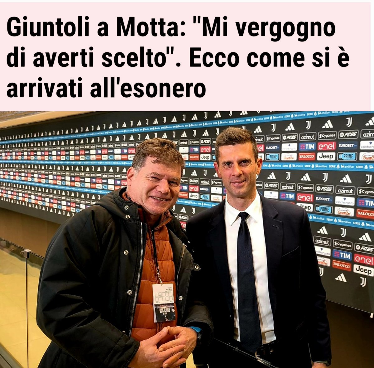 gianlucarossitv's tweet photo. 23.3.2025
Che #ThiagoMotta non sia proprio un giovialone chi ha seguito l'#Inter del #Triplete2010 lo sa bene, gelido e robotico pure nel dopo #JuveInter 1-0, però se #Giuntoli, trattandolo cosi, pensa che l'algido possa rinunciare anche ad un centesimo del suo triennale...🤔 https://t.co/qiNPiVZ4BM