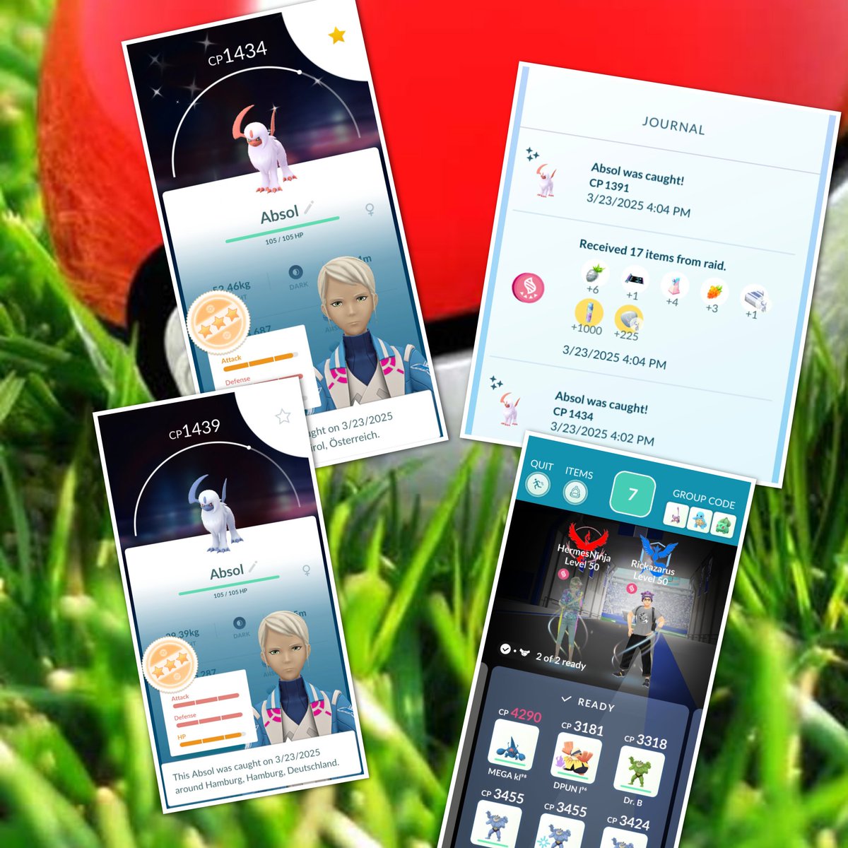 Rickazarus's tweet photo. Mega Absol #RaidDay
23 π₯
04 β¨ including b2b #ShinyPokemon
98% from @MikeEhrhardt and duo with @HermesNinja π
#PokemonGO #TogetherWeRaid #PokemonGOfriends https://t.co/C1fDe0ivGW