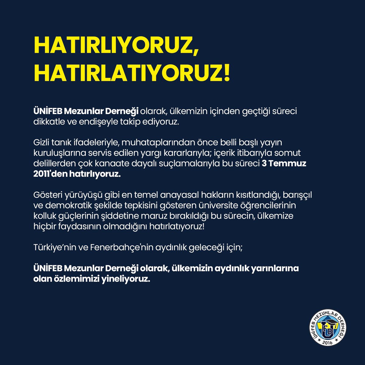 Hatırlıyoruz, hatırlatıyoruz!