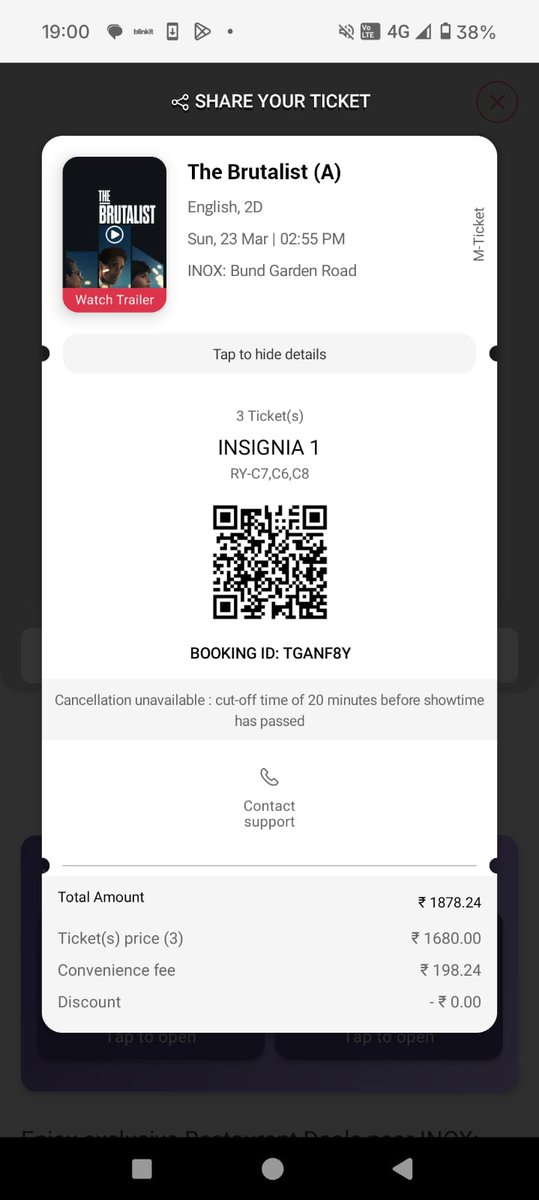 KothariMeghna's tweet photo. Terrible experience watching #TheBrutalist in Insignia #Inox #pvr in Pune. Wrong aspect ratio and no sound in the last 5 minutes of the film. Mr. Ankur Kathpal's manager insists this is how the film is made. Don't be fooled. It's the wrong place to watch the film #BookMyShow. https://t.co/rcYcE4H6JG