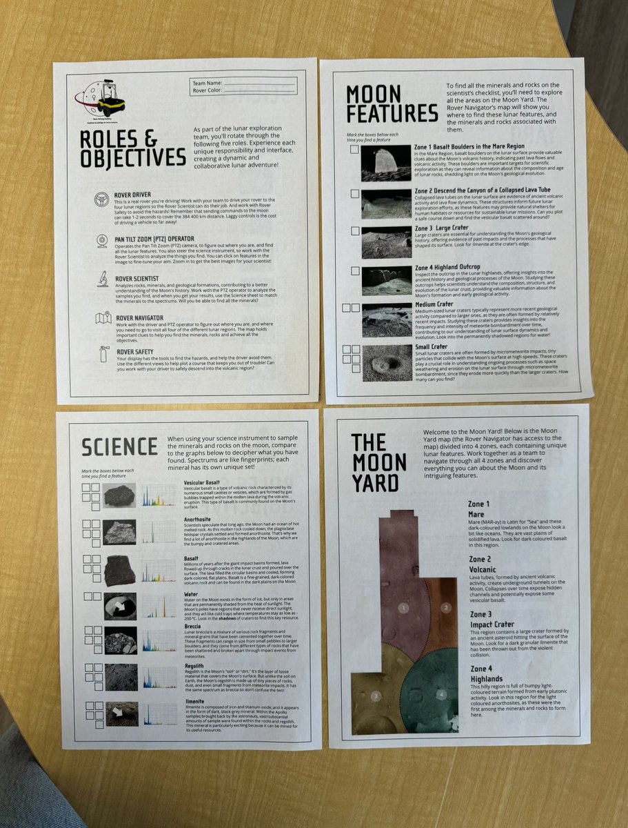 Thank you to The Rover Driving Academy Program for allowing us to become part of a lunar research team for an afternoon 🌙🔬 Students worked in teams of 5 to operate a remote rover to explore a simulated lunar landscape! Such a cool experience ✨☄️ <a href="/MissionCtrlSS/">Mission Control</a> <a href="/StBernBears/">St. Bernadette Catholic School</a>