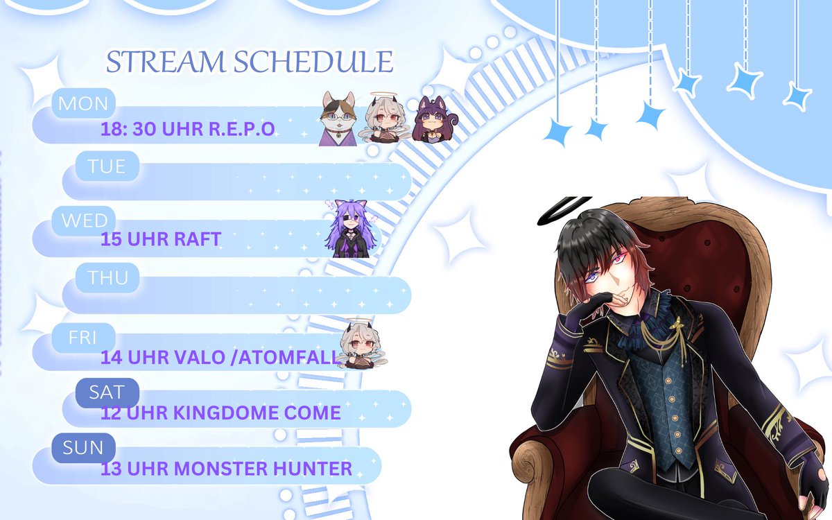 LuciferVT (@luciferlp90) on Twitter photo der stream plan für die kommende woche
mit <a href="/NellphyVanNoah/">Nellphy (💤Hiatus) (Reborn Progress: 35%)</a> <a href="/Dila_uwu/">Kurune 🌙</a> <a href="/Nyaurubis/">Nyaurubis | ☥ Comfy-Chaotic Queen ☥ | GERVtuber</a> @/TsuyunoLJ der stream plan für die kommende woche
mit <a href="/NellphyVanNoah/">Nellphy (💤Hiatus) (Reborn Progress: 35%)</a> <a href="/Dila_uwu/">Kurune 🌙</a> <a href="/Nyaurubis/">Nyaurubis | ☥ Comfy-Chaotic Queen ☥ | GERVtuber</a> @/TsuyunoLJ