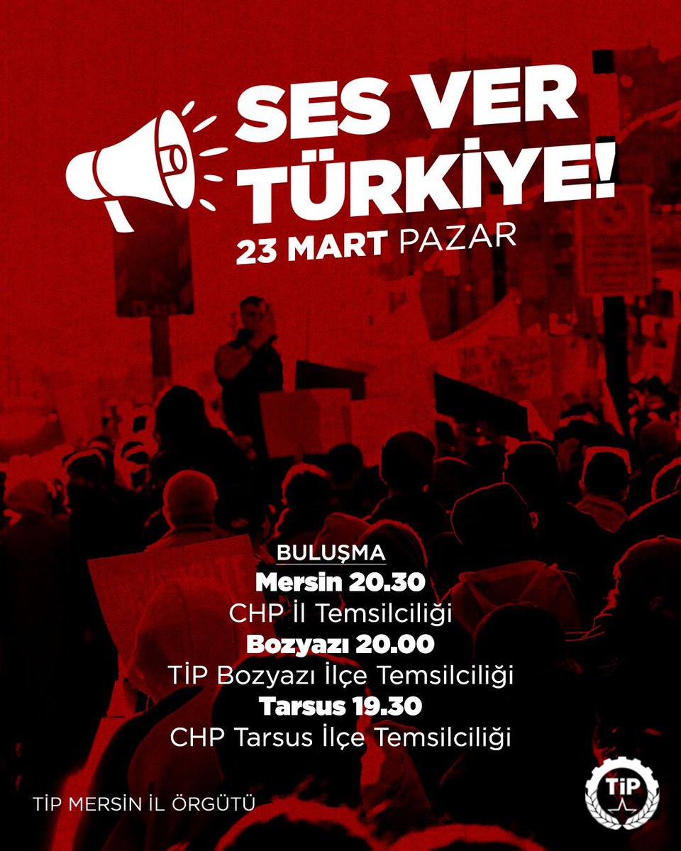 Tam zamanı şimdi! 

Sokağa çıkmanın, Anayasasızlığı, yolsuzlukları, haksızlıkları haykırmanın, irademize sahip çıkmanın tam zamanı.

Yılma, yorulma, çekinme, korkma... Gel, yoldaşlarınla kol kola gir!