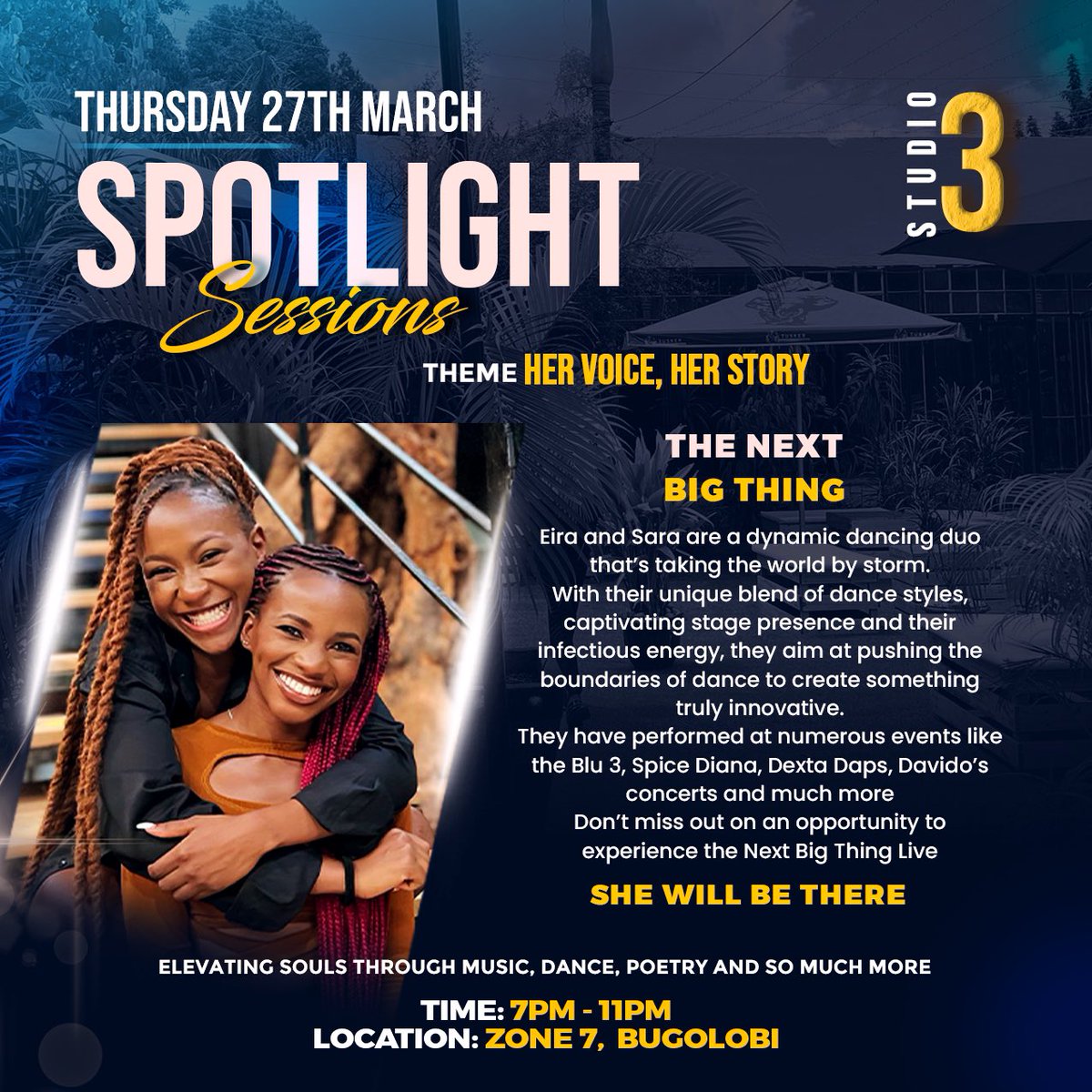 trroystudios's tweet image. The Next Big Thing are a duo female dance group that will give us an electrifying dance performance this Thursday at Zone 7, Bugolobi!🤭🔥🔥

Don’t miss!😝