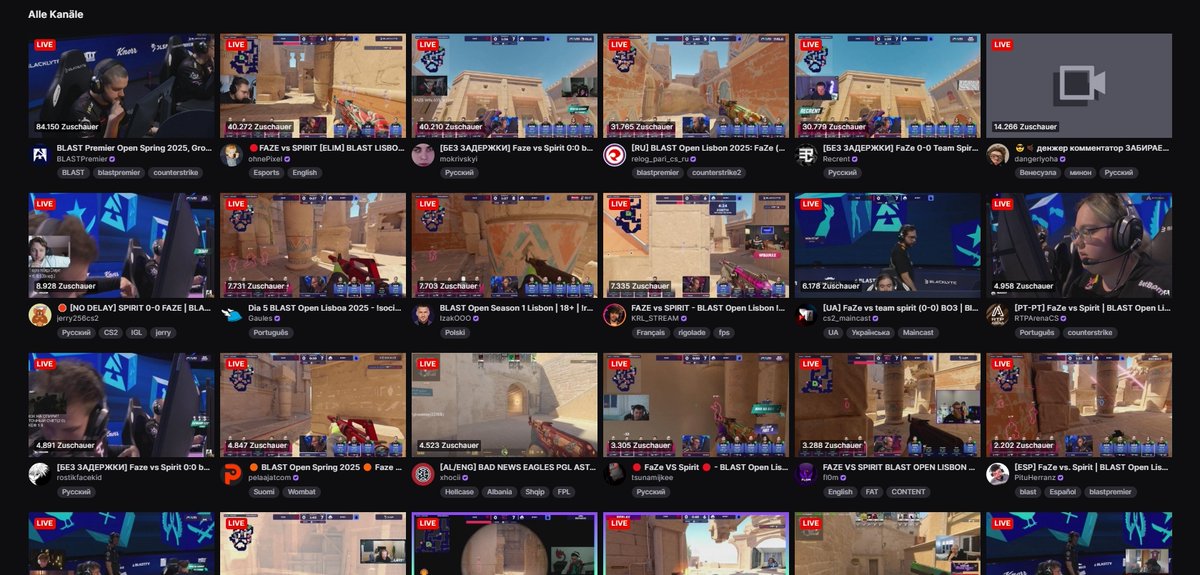 Jeder wie er mag, aber dieser Restream Content von irgendwelchen Cups/Events/Ligen/Qualifiers/Majors list goes on - die sowieso jede Woche stattfinden, ist verrrückt. Jeder CS2 Streamer macht das on daily basis und das gefühlt schon der main content um viewer zu ziehen. Lass es