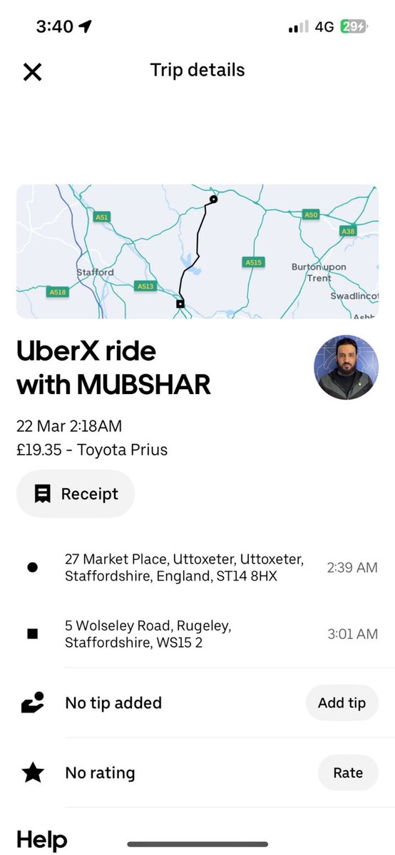 To all of my Staffs followers, this <a href="/Uber/">Uber</a> driver thought that after chatting to my 21 year old daughter on the journey home from Uttoxeter on Friday and finding out she was a performer at Alton Towers, decided to interpret that as a her being a prostitute when he stopped….