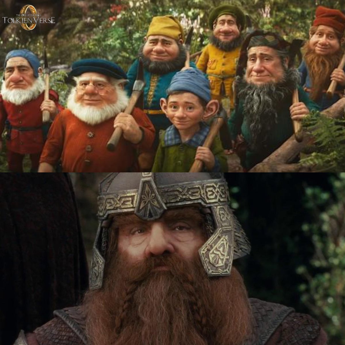 Creo que un punto que se pierde acá es que... no son los mismos tipos de  enanos... Hubiese encontrado más práctico que se use de comparativa a los  Hobbits, image size:1200x1200