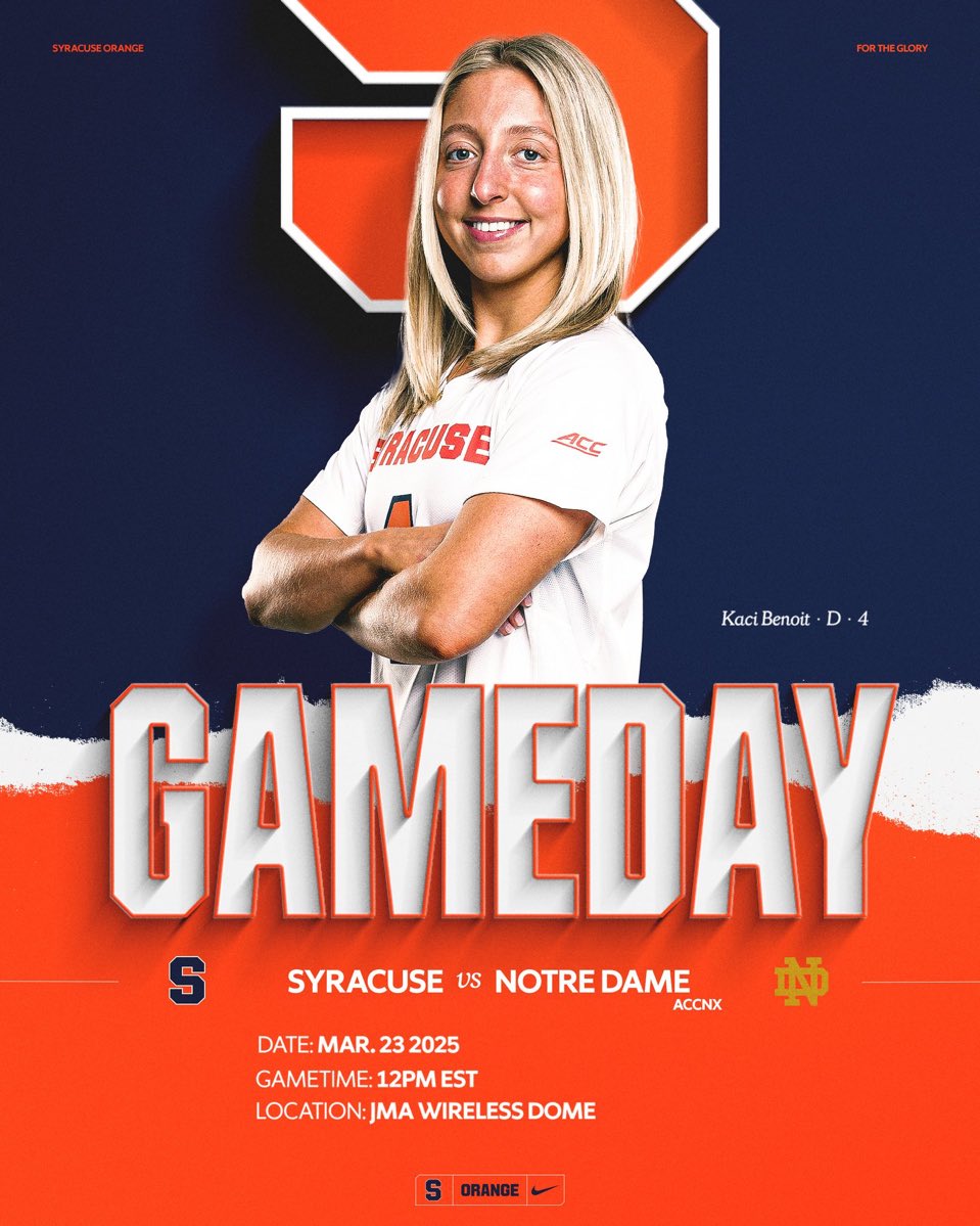 No. 8 <a href="/CuseWLAX/">Syracuse Women's Lacrosse</a> vs. No. 21 <a href="/NDWomensLax/">Notre Dame Women’s Lacrosse</a> - two teams that struggled to start the year, but are building up some momentum.

I’ll have the call with <a href="/GiffMD/">Max Gifford</a> and <a href="/maria_wainscott/">Maria Wainscott</a> at noon!

📺 espn.com/watch/player/_…