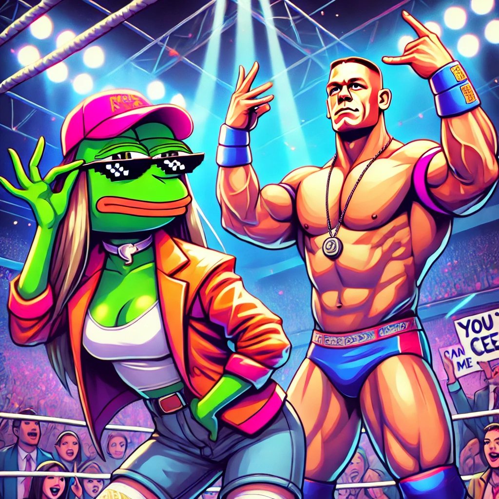 John Cena may be unstoppable in the ring, but even he can’t see Peppina’s next move! 🐸🔥👀
<a href="/JohnCena/">John Cena</a>
 #YouCantSeePeppina #MemeQueen #PeppinaArmy